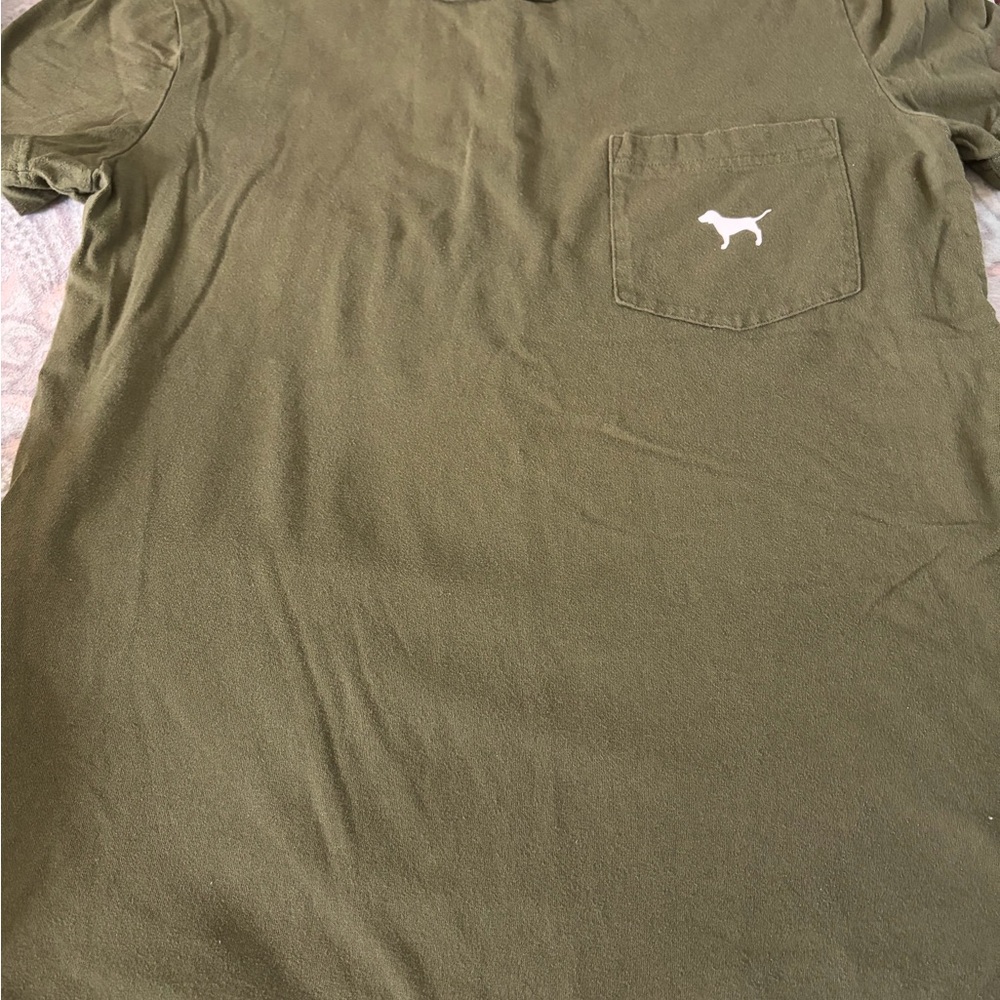 PINK Victoria's Secret Olive Tee with Pocket